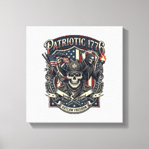 Patriotisk Fredlös Skalle Sheriff Mörk Patriot Ske Canvastryck