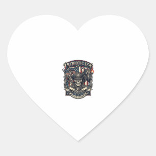 Patriotisk Fredlös Skalle Sheriff Mörk Patriot Ske Hjärtformat Klistermärke