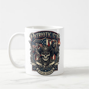 Patriotisk fredlös skalle sheriff mörk patriot ske kaffemugg