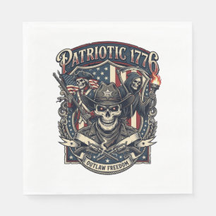Patriotisk Fredlös Skalle Sheriff Mörk Patriot Ske Pappersservett