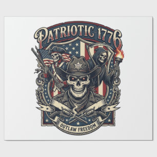 Patriotisk Fredlös Skalle Sheriff Mörk Patriot Ske Presentpapper