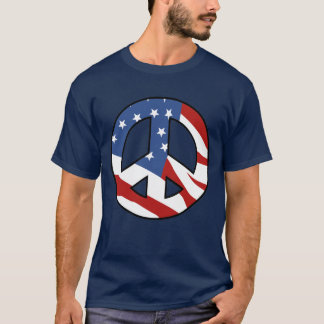 Patriotisk fredsteckent-skjorta tee