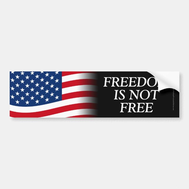 Patriotisk frihet är inget fritt amerikanskt Flagg Bildekal (Framsidan)