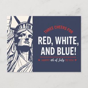 Patriotisk frihet cheers för 4:e juli helg vykort