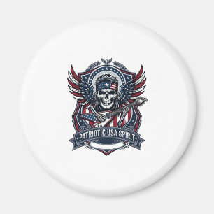 Patriotisk Frihet Gitarrist Dödskalle Musik Rock M Magnet