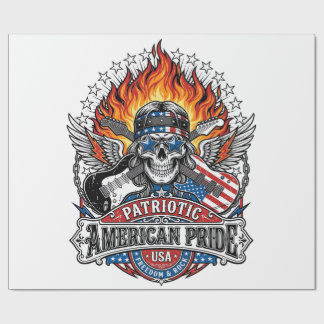 Patriotisk Frihet Gitarrist Dödskalle Musik Rock M Presentpapper