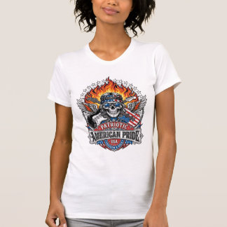 Patriotisk Frihet Gitarrist Dödskalle Musik Rock M T Shirt