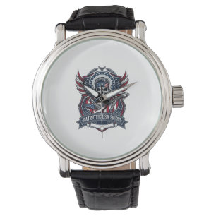 Patriotisk Frihet Gitarrist Skalle Musik Rock Meta Armbandsur
