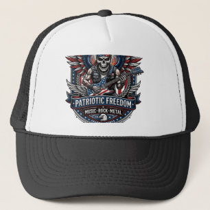 Patriotisk Frihet Gitarrist Skalle Musik Rock Meta Keps