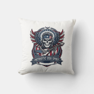 Patriotisk Frihet Gitarrist Skalle Musik Rock Meta Kudde