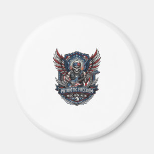 Patriotisk Frihet Gitarrist Skalle Musik Rock Meta Magnet