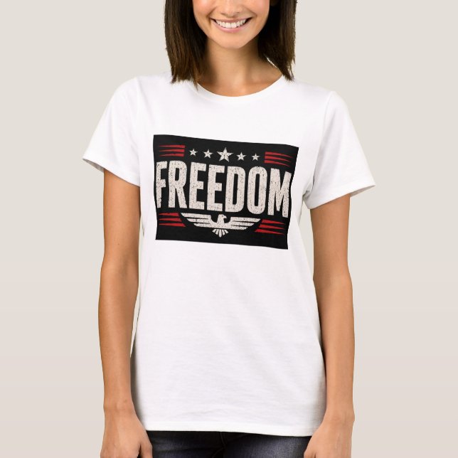 Patriotisk frihet Grafisk T-shirt design för kvinn (Framsida)