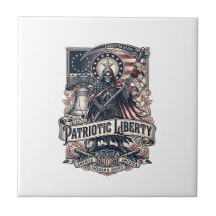 Patriotisk Frihets Skördare Mörk Patriot Skelett & Kakelplatta