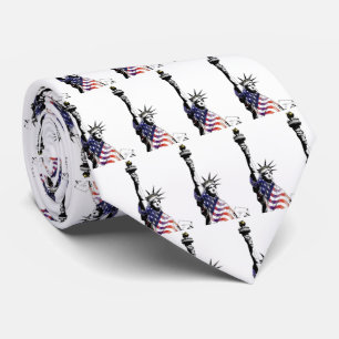 Patriotisk Frihetsgudinnan i den amerikanska Flagg Slips