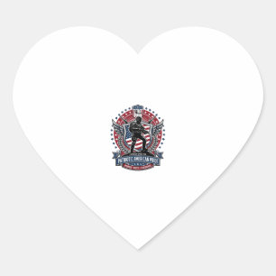 Patriotisk frihetsoperatör Silhuett Militär inskri Hjärtformat Klistermärke