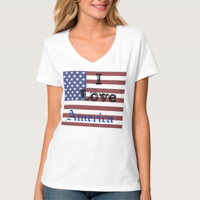 Patriotisk frihetTshirt 5 för rött vitt blått USA T Shirt (Framsida)