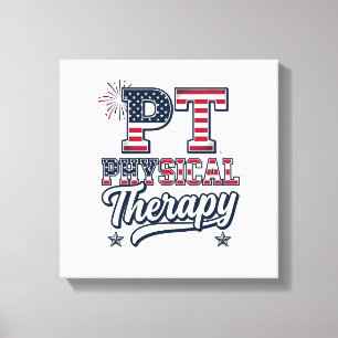 Patriotisk Fysioterapi Vintage PT T-Shirt Design Canvastryck