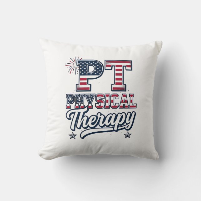Patriotisk Fysioterapi Vintage PT T-Shirt Design Kudde (Framsida)