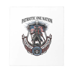 Patriotisk Galen Landsväg 1776 Krigare Zombie Apok Anteckningsblock