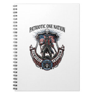 Patriotisk Galen Landsväg 1776 Krigare Zombie Apok Anteckningsbok