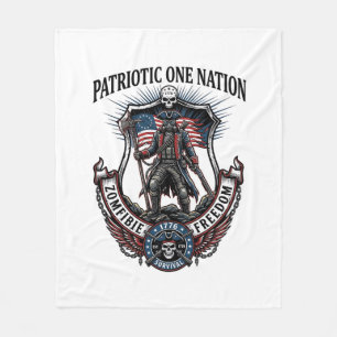 Patriotisk Galen Landsväg 1776 Krigare Zombie Apok Fleecefilt