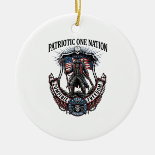 Patriotisk Galen Landsväg 1776 Krigare Zombie Apok Julgransprydnad Keramik