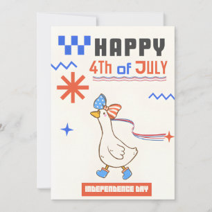 Patriotisk gås Glad självständighetsdag 4 juli Julkort