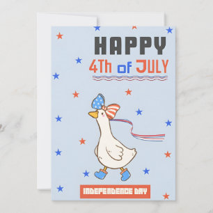 Patriotisk gås Glad USA:s självständighetsdag Julkort