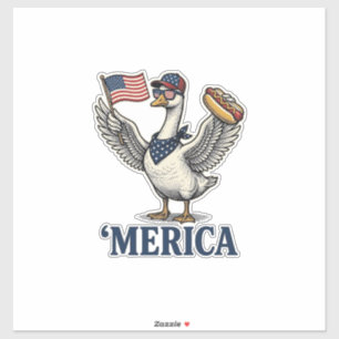 Patriotisk gås 'Merica korv vintage skjorta Desi Klistermärken