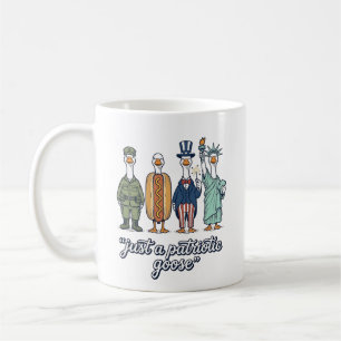 Patriotisk Gås Uppställning Vintage Vector Tröja_1 Kaffemugg
