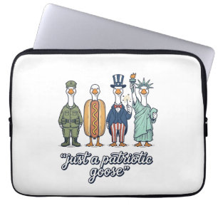 Patriotisk Gås Uppställning Vintage Vector Tröja_1 Laptop Fodral