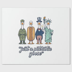 Patriotisk Gås Uppställning Vintage Vector Tröja_1 Presentpapper