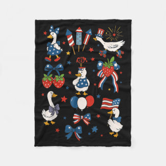 Patriotisk gås USA Flag Coquette Bow Självständigh Fleecefilt