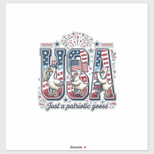 Patriotisk gås USA Vintage fjärde juli skjorta ( Klistermärken