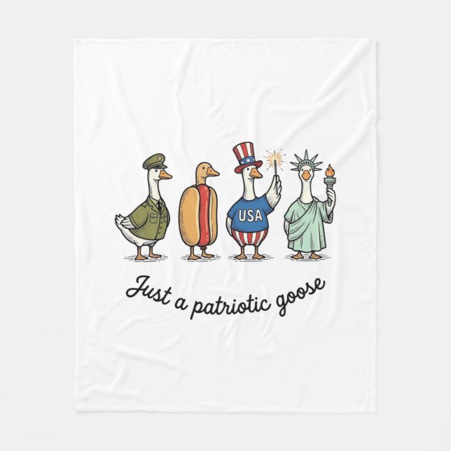 Patriotisk gås Vintage-gravering Rollig USA-tröja  Fleecefilt (Framsidan)