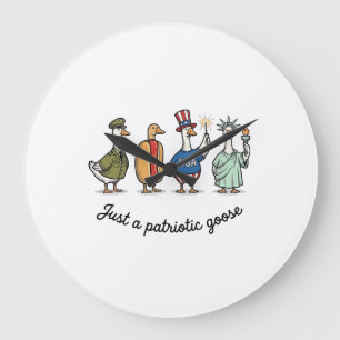 Patriotisk gås vintage gravyr rolig USA-tröja Stor Klocka