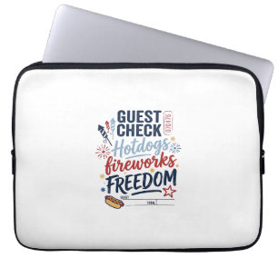 Patriotisk Gästräkning Hotdogs Fyrverkerier Frihet Laptop Fodral