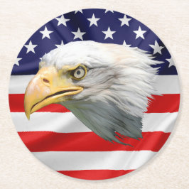 patriotisk gåva från örn-klassen underlägg papper rund