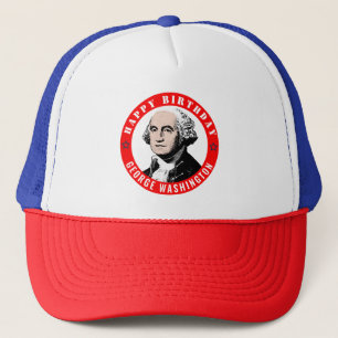 Patriotisk George Washington Födelsedags Trucker H Keps