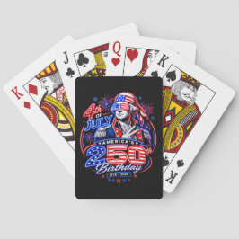 Patriotisk George Washington fyrverkeridesign Casinokort