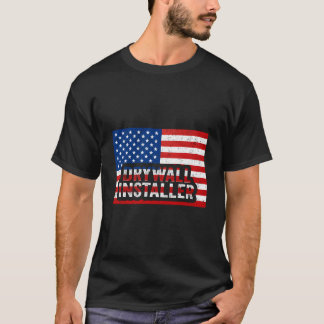 Patriotisk Gipsmontör 4:e Juli USA Flagga D T Shirt
