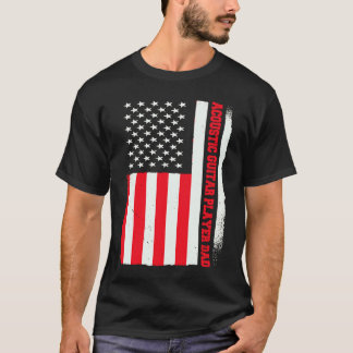 Patriotisk Gitarrist Musiker Akustisk Gitarr Spela T Shirt
