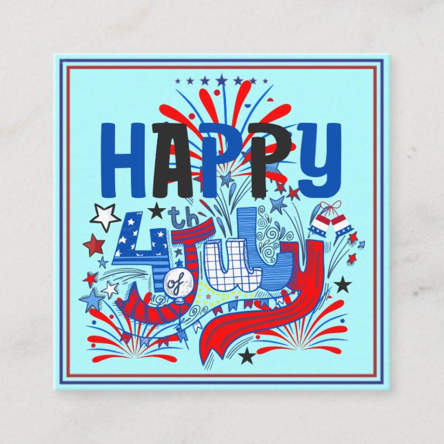 Patriotisk Glad 4:e Juli Firande Design (Framsida)