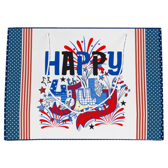 Patriotisk Glad 4:e Juli Firande Design (Framsidan)