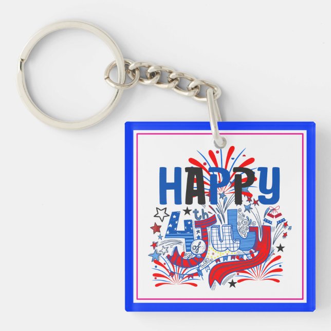 Patriotisk Glad 4:e Juli Firande Design (Framsidan)