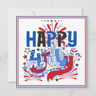 Patriotisk Glad 4:e Juli Firande Design Inbjudningar