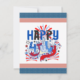 Patriotisk Glad 4:e Juli Firande Design OSA Kort