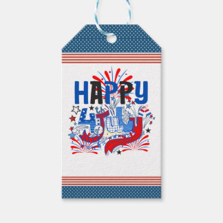 Patriotisk Glad 4:e Juli Firande Design Presentetikett