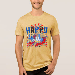 Patriotisk Glad 4:e Juli Firande Design T Shirt