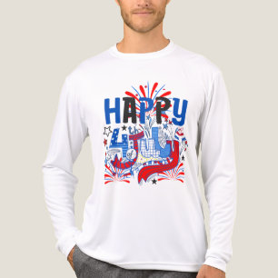 Patriotisk Glad 4:e Juli Firande Design T Shirt